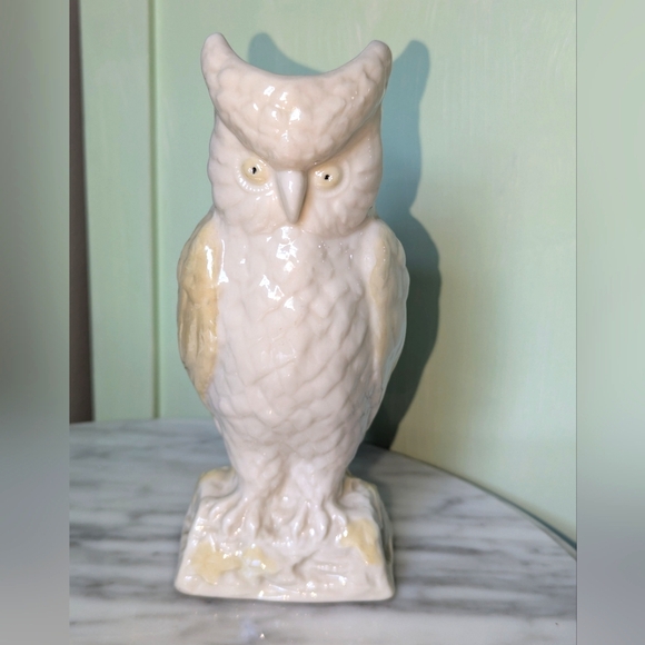 Vintage Belleek Owl Vase made in Ireland - 1960's -80's perfect condition 🦉🇮🇪 - Picture 1 of 11
